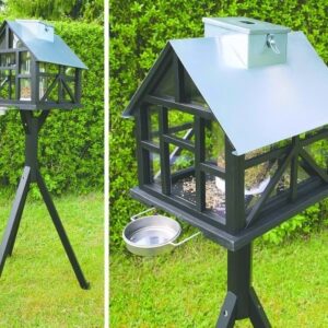 Fuglefoderhus på fod m/lys Panorama