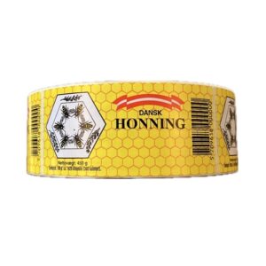 Honningetiket Dansk Honning u/navn 450 g 1000 stk Lige