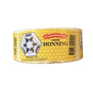 Honningetiket Dansk Honning M/navn 450 g 1000 stk Konisk